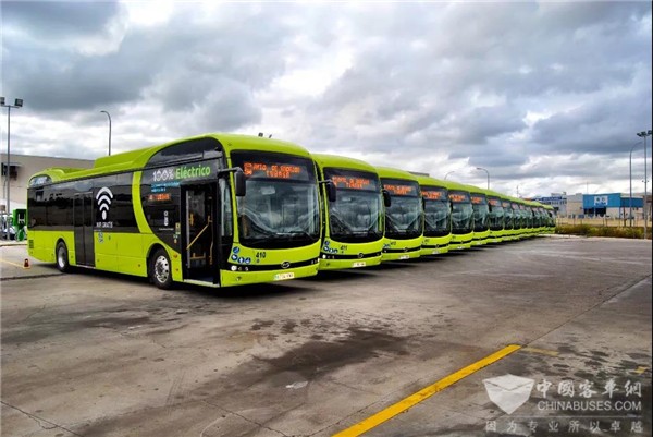 比亞迪打造西班牙當地最大純電動大巴車隊