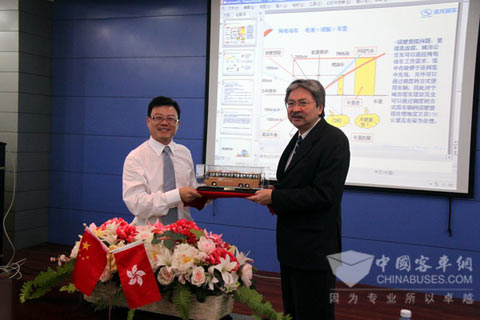 朱國強副總經理向曾俊華司長贈送車模