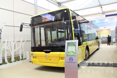 亮相比利時車展的金旅混合動力城市客車XML6125