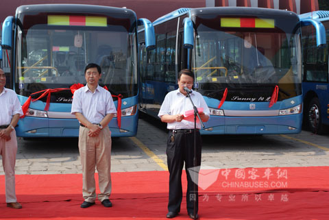 馬明義總經理在發車儀式上致辭