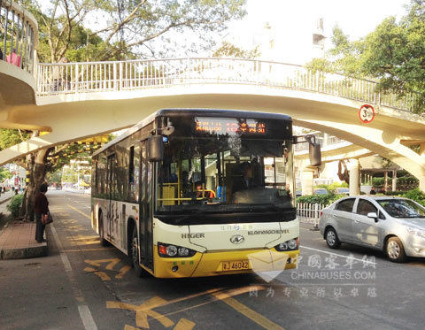 江門公汽海格新能源車輛在運行