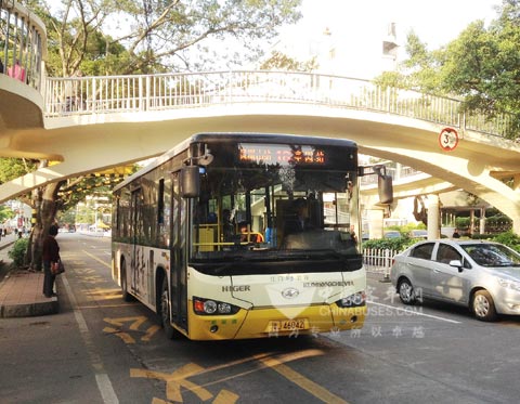 江門公汽海格新能源車輛在運行
