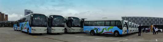 金旅150臺純電動客車為青運會提供交通保障服務