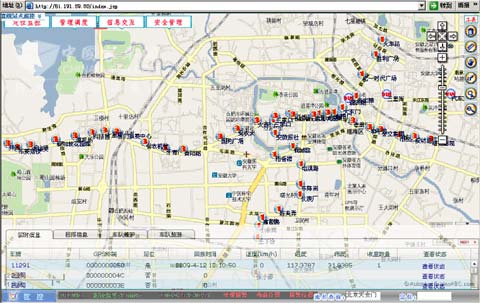 某公交公司實際車輛動態運行截圖