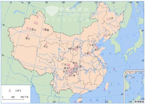 中國天然氣資源分布圖